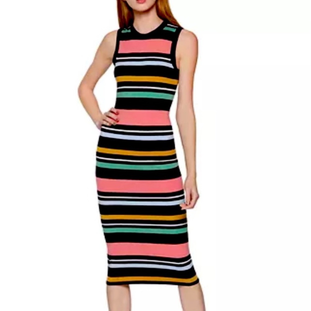 Bcbgeneration Striped Multicolor Bodycon Maxi Dre… - image 1